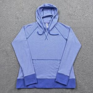 Kuhl Stria Pullover Hoody Womens Small Blue Striped Lightweight Layer Sweatshirt